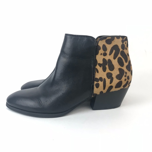 franco sarto leopard ankle boots
